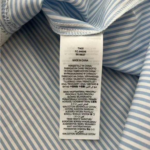Boden Blue White Stripe Lace Blouse Women US 6 100% Cotton Cottagecore Top Boho - Picture 6 of 10